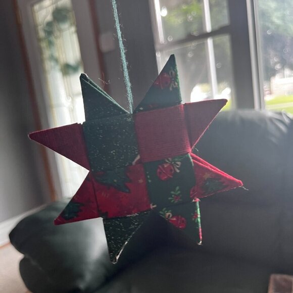 Christmas Star Hand Made Quilted Ornament - Picture 2 of 4